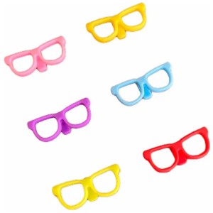 Conjunto com 6 Marcadores de Copo de Silicone com Formato de Óculos Colorido Lívon