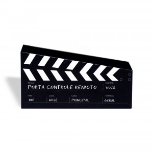 Porta Controle Remoto Metálico com 3 Divisões Cinema Geguton